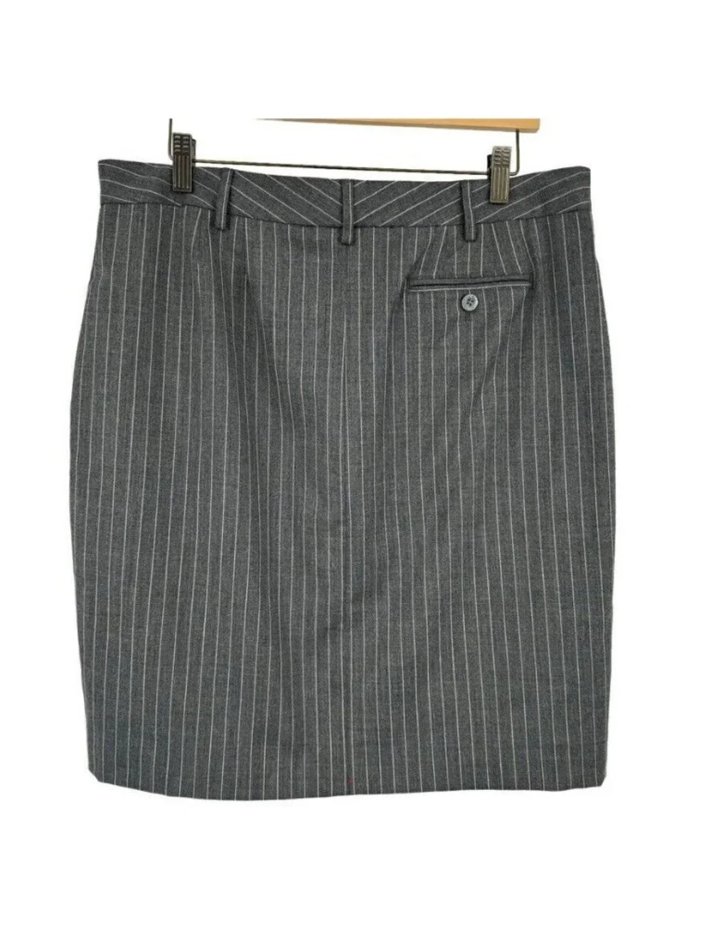 Michael Kors Womens Derby Pinstripe Skirt Size 14 seasonless wool gray straight